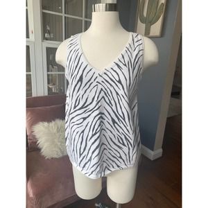 Vintage Liz Claiborne zebra knit tank top vest